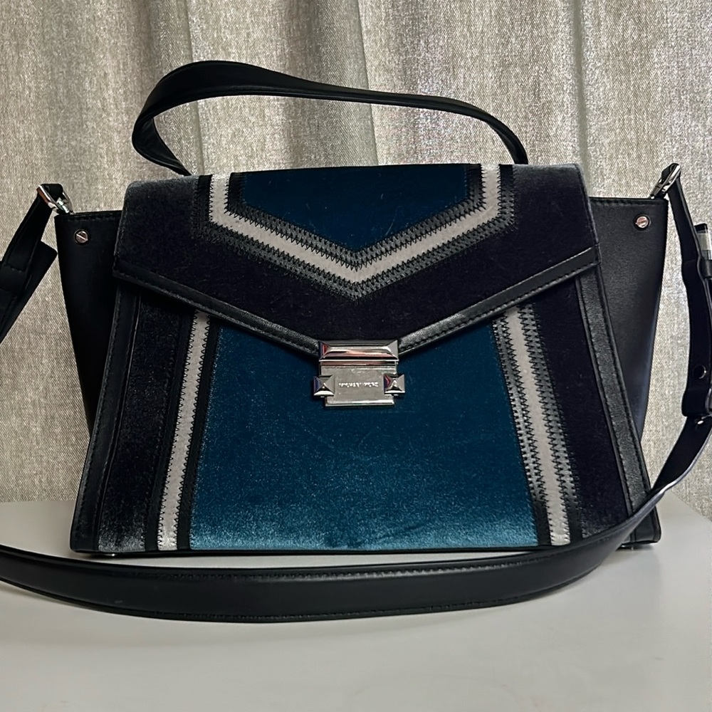 Michael Kors Leather Velvet Crossbody Handbag